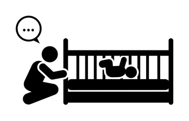 Sleep, baby, father, childcare icon. Element of parent icon. Premium quality graphic design icon. Signs and symbols collection icon for websites, web design on white background