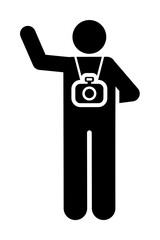 Cameraman, reporter, journalist pictogram icon. Element of photographer pictogram icon on white background