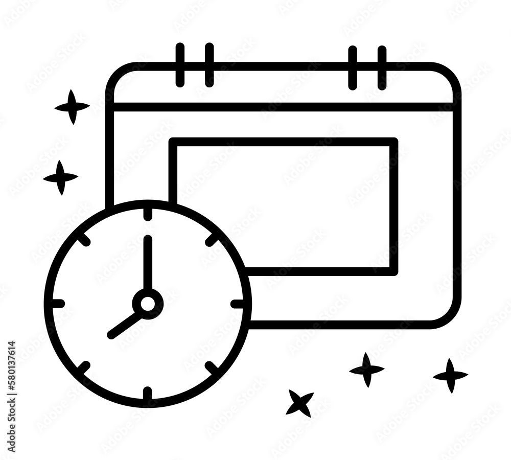 Poster time calendar icon. simple line, outline of project management icons for ui and ux, website or mobil