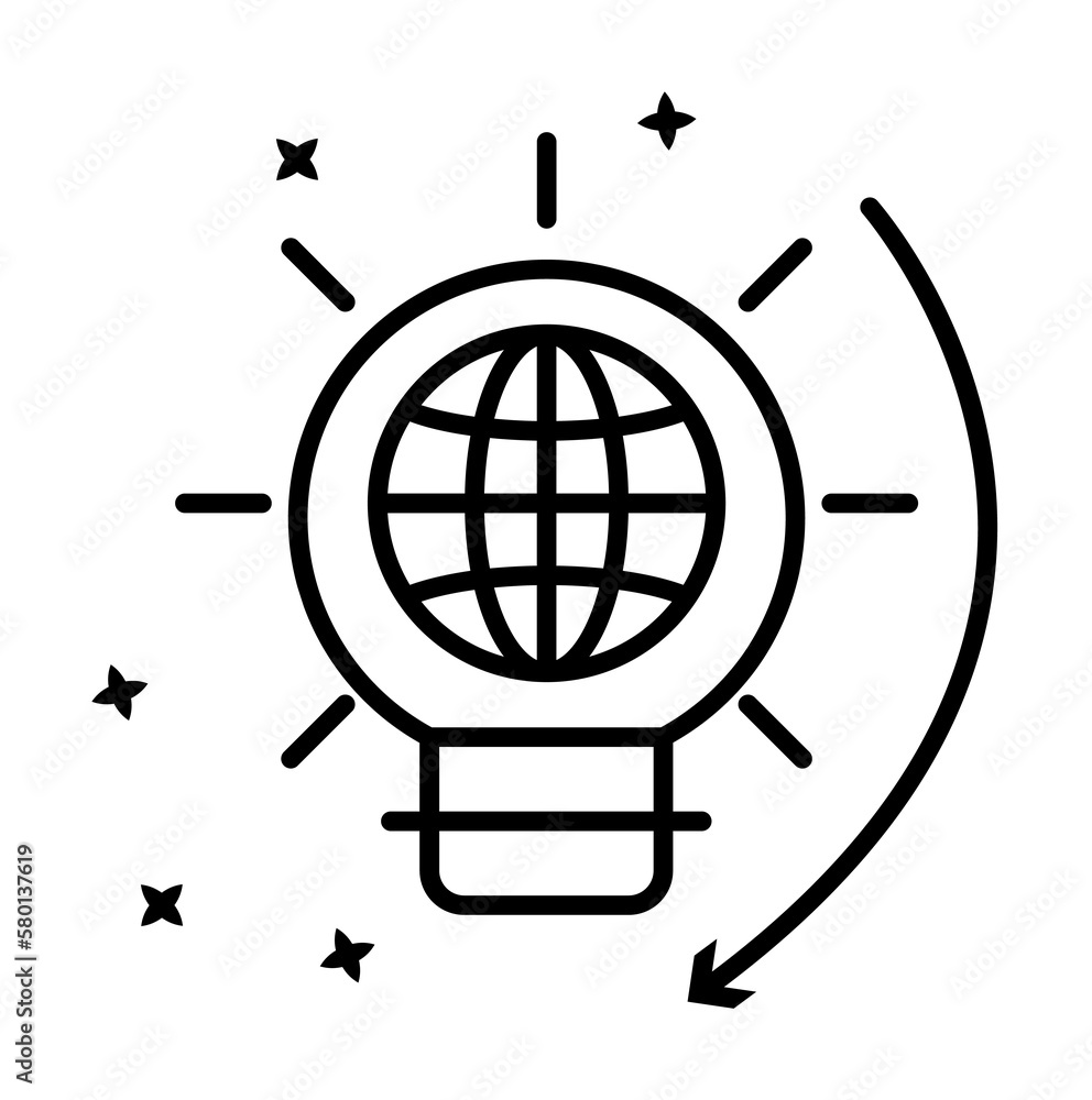 Poster recycle global idea business icon. simple line, outline of project management icons for ui and ux, w