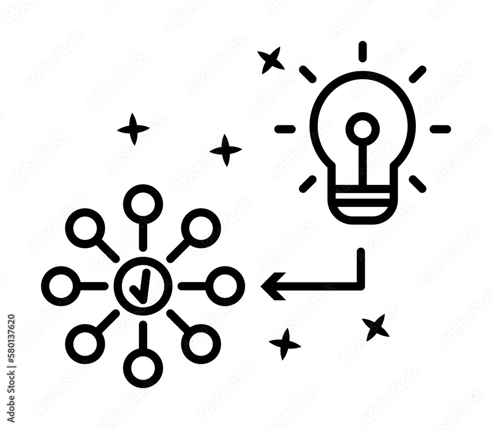 Poster project idea creative icon. simple line, outline of project management icons for ui and ux, website 