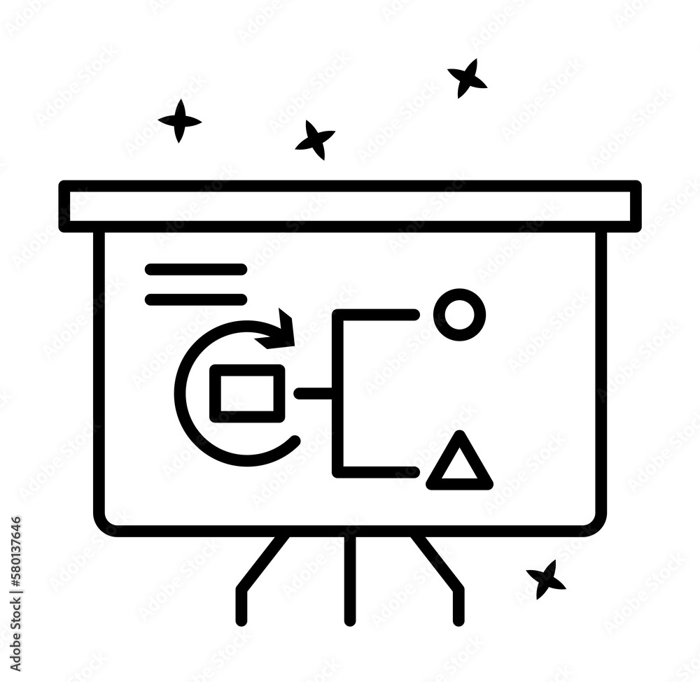 Poster business project icon. simple line, outline of project management icons for ui and ux, website or mo