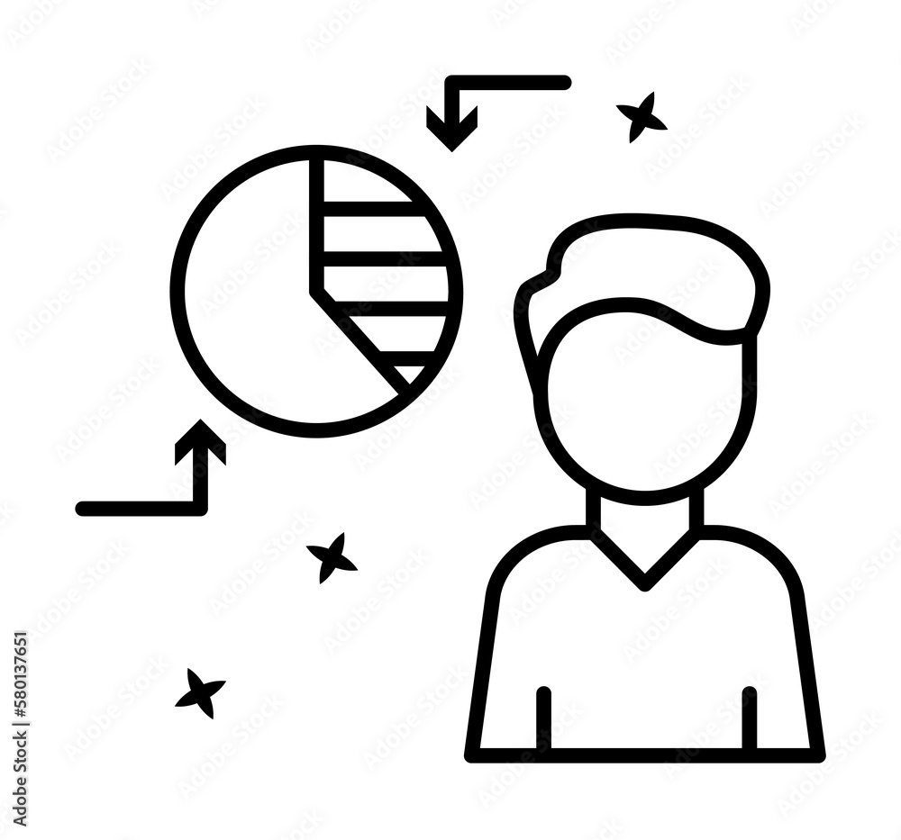 Poster man worker business icon. simple line, outline of project management icons for ui and ux, website or