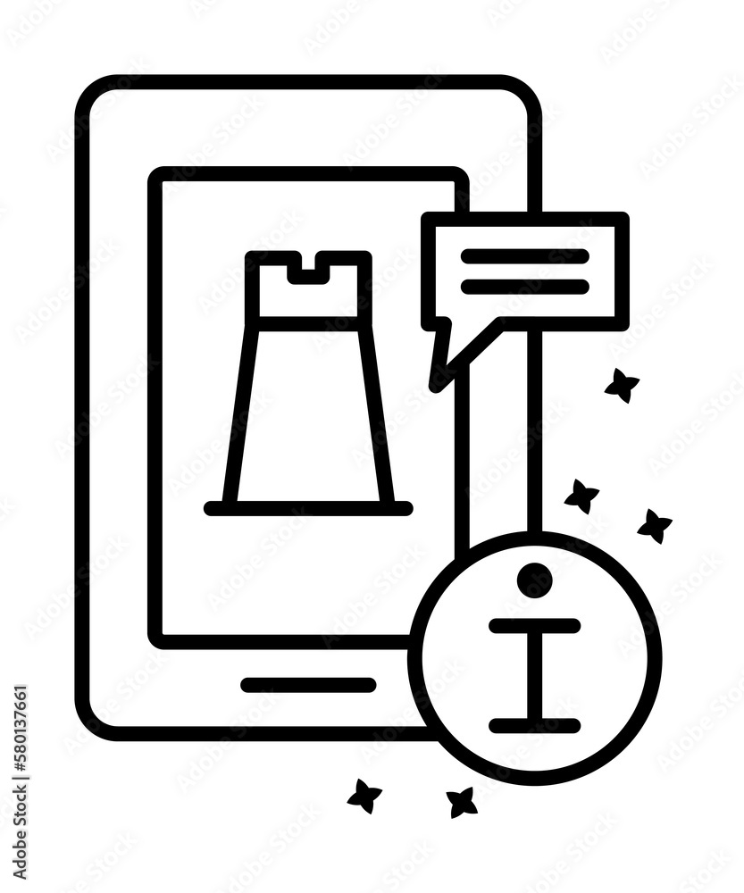 Poster phone digital strategy icon. simple line, outline of project management icons for ui and ux, website