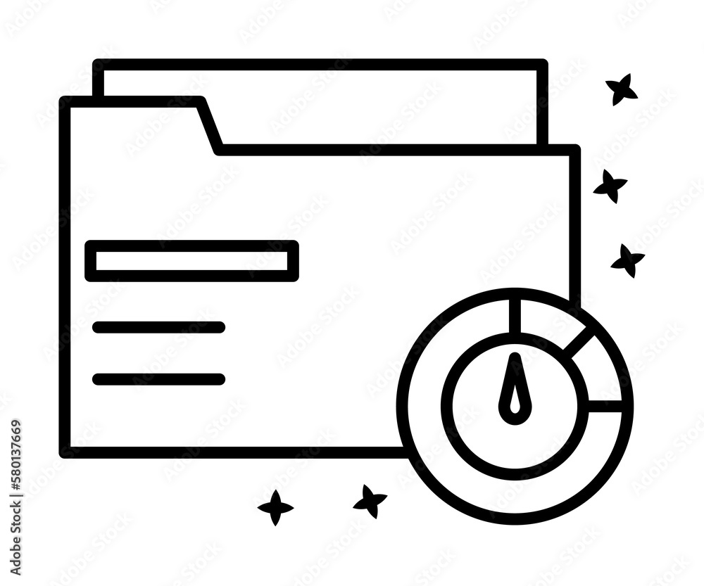 Poster folder storage data icon. simple line, outline of project management icons for ui and ux, website or