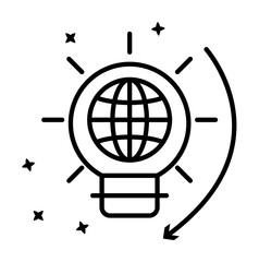 Recycle global idea business icon. Simple line, outline of project management icons for ui and ux, website or mobile application on white background