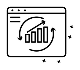 Web improvement work icon. Simple line, outline of project management icons for ui and ux, website or mobile application on white background