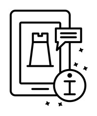 Phone digital strategy icon. Simple line, outline of project management icons for ui and ux, website or mobile application on white background