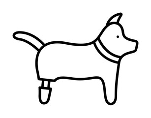 Dog, law, prosthesis icon. Element of prosthetics thin line icon on white background
