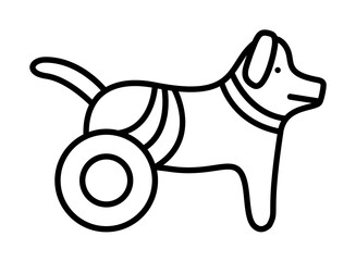 Dog, handicap icon. Element of prosthetics thin line icon on white background