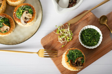 Creamy mushroom and chorizo vol-au-vents