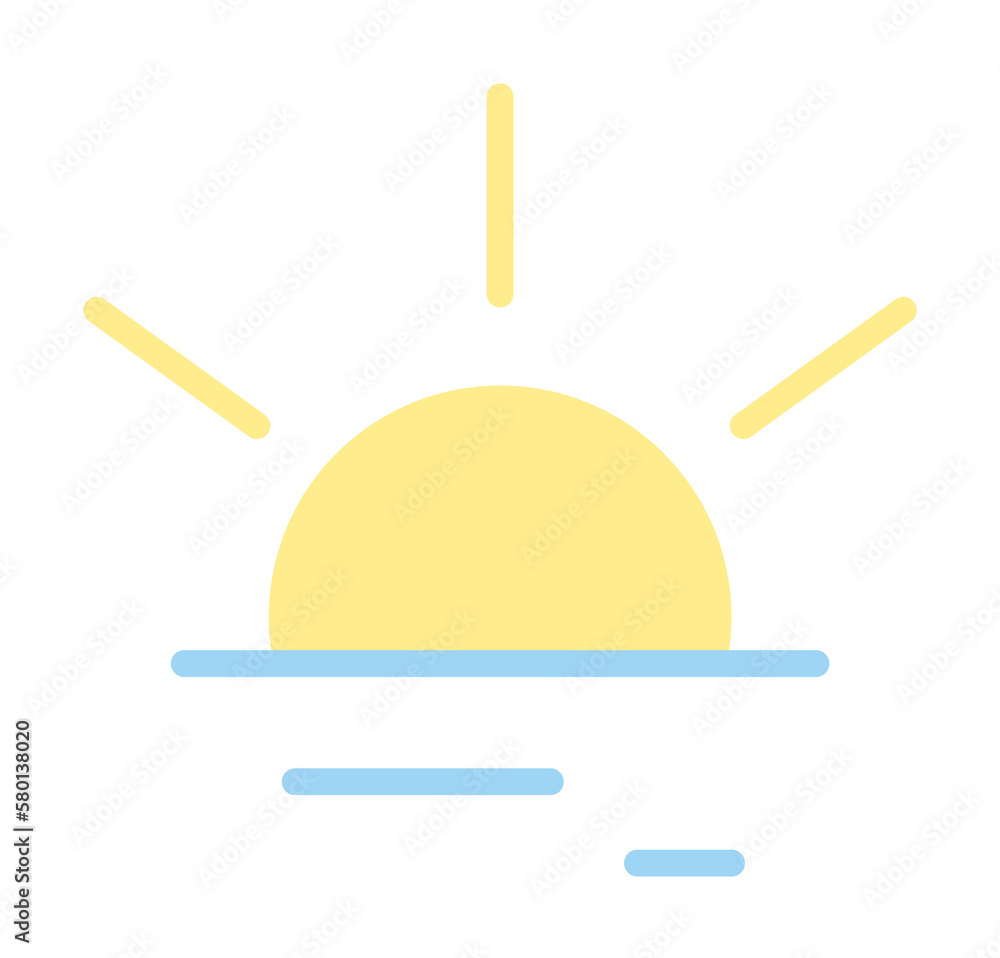 Poster sunrise ramadan icon. simple color elements of islam icons for ui and ux, website or mobile applicat