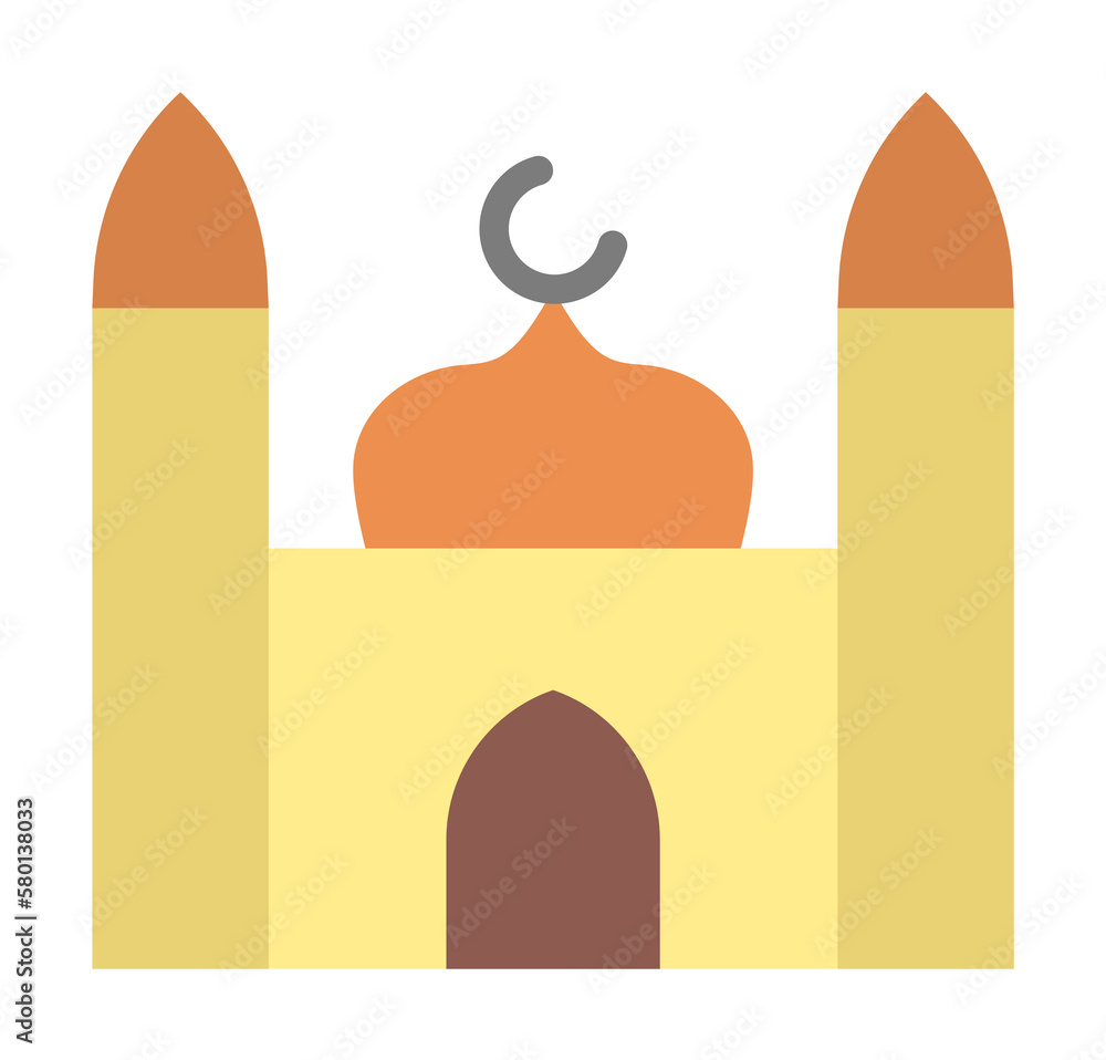 Poster mosque ramadan icon. simple color elements of islam icons for ui and ux, website or mobile applicati