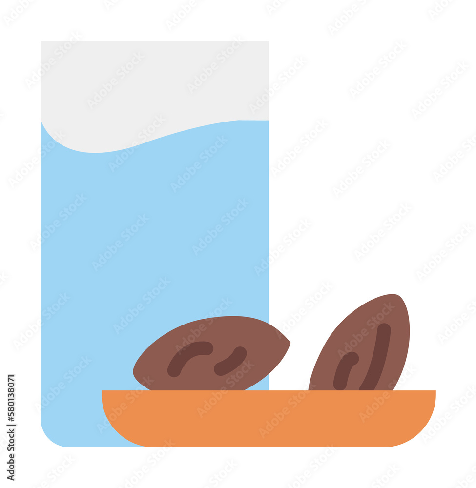 Poster fasting water iftar dates icon. simple color elements of islam icons for ui and ux, website or mobil