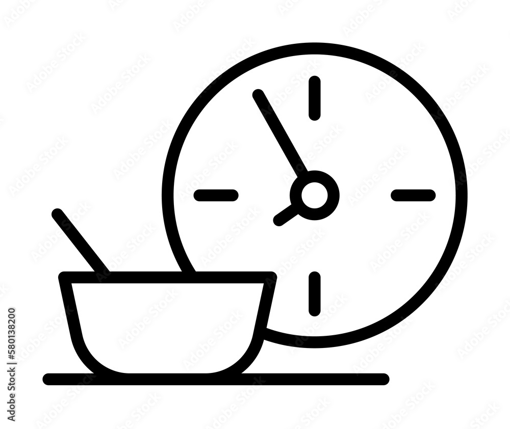 Poster fasting clock iftar ramadan icon. simple line elements of islam icons for ui and ux, website or mobi
