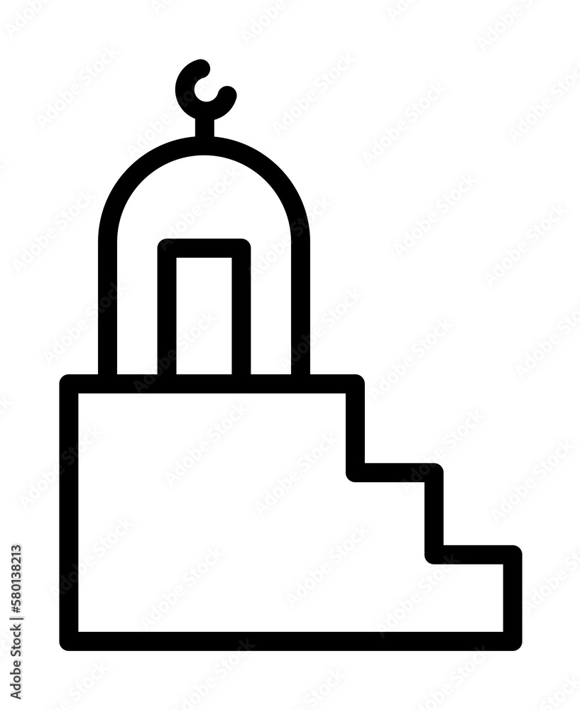 Poster mosque ramadan icon. simple line elements of islam icons for ui and ux, website or mobile applicatio