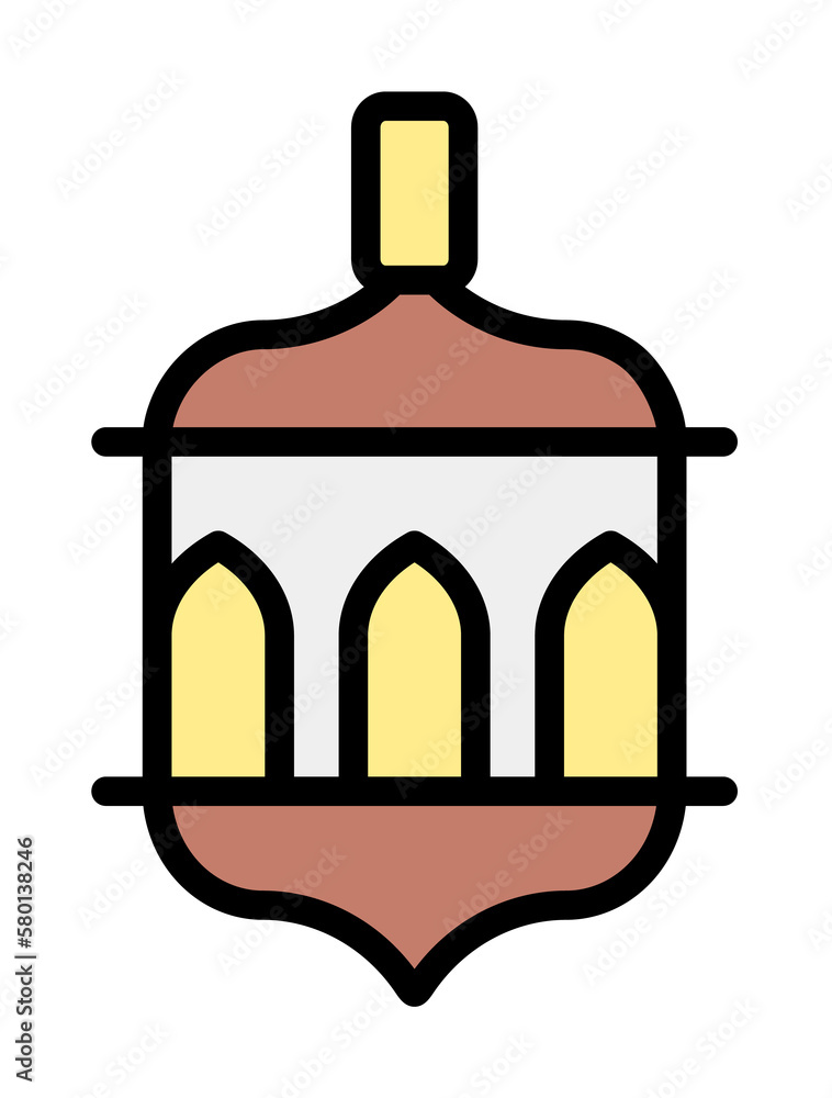 Poster lantern ramadan icon. simple outline color elements of islam icons for ui and ux, website or mobile 