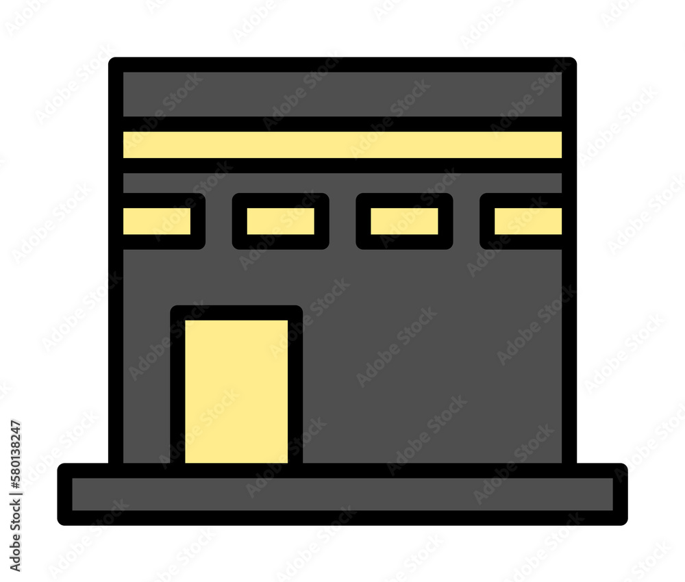 Aufkleber kaaba ramadan icon. simple outline color elements of islam icons for ui and ux, website or mobile ap