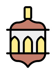 Lantern Ramadan icon. Simple outline color elements of islam icons for ui and ux, website or mobile application on white background