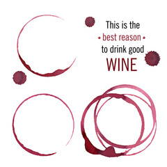 Wine and coffee stains, circle spots