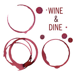 Wine and coffee stains, circle spots
