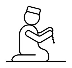 Muslim, man, praying icon. Simple line, outline religion icons for ui and ux, website or mobile application on white background
