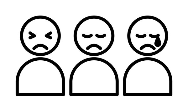 bewail depress sad icon. Element of social problem and refugee icon on white background