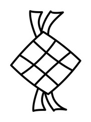 Ketupat, memasat, raya rosary icon. Simple line, outline religion icons for ui and ux, website or mobile application on white background