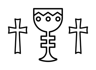 Goblet, Christianity icon. Simple line, outline religion icons for ui and ux, website or mobile application on white background
