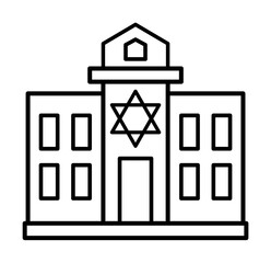 Synagogue, Judaism icon. Simple line, outline religion icons for ui and ux, website or mobile application on white background