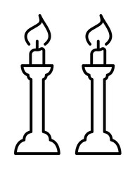 Candle, Shabbat, Judaism icon. Simple line, outline religion icons for ui and ux, website or mobile application on white background