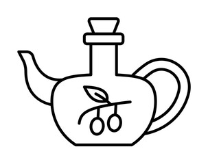 Olive oil pitcher, Judaism icon. Simple line, outline religion icons for ui and ux, website or mobile application on white background