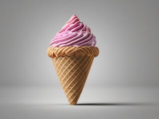 Various of ice cream flavor in cones. Generative AI.