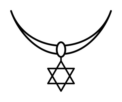 Necklace, Magen David icon. Simple line, outline religion icons for ui and ux, website or mobile application on white background