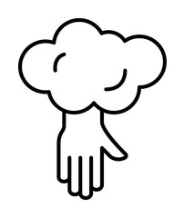Hand from Heaven, cloud, Christianity icon. Simple line, outline religion icons for ui and ux, website or mobile application on white background