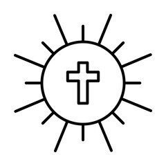 Christian Sun, Christianity icon. Simple line, outline religion icons for ui and ux, website or mobile application on white background