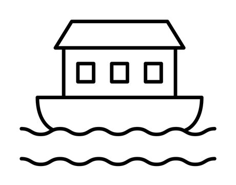 recommend clip art: Noah Ark, Christianity icon. Simple line, outline religion icons for ui and ux, website or mobile application on white background