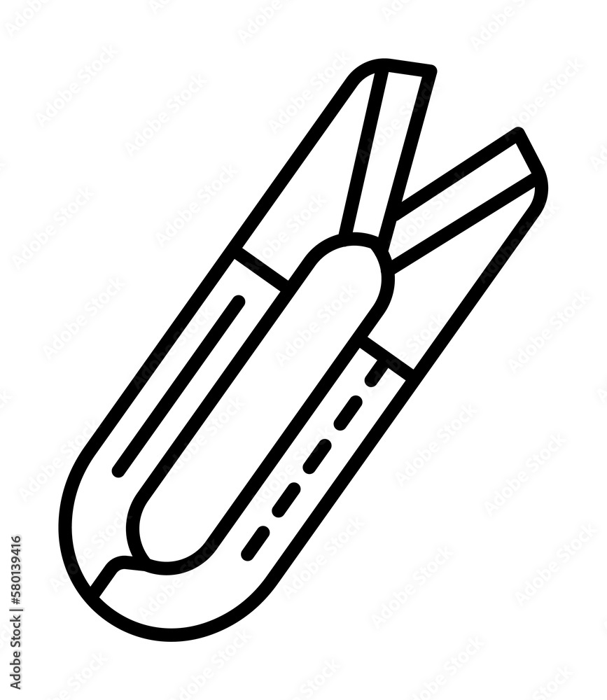 Poster scissors, sewing icon. simple line, outline elements of tailor for ui and ux, website or mobile appl