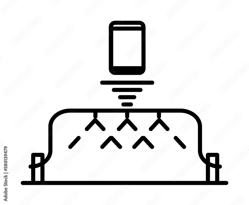 Poster smart farm, irrigation icon. element of smart farm icon. thin line icon for website design and devel