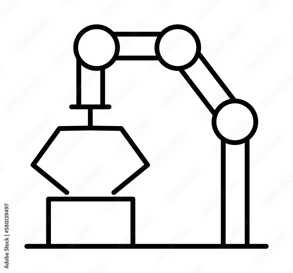 Poster smart farm, robotic arm icon. element of smart farm icon. thin line icon for website design and deve