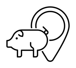 Smart farm, location pin icon. Element of smart farm thin line icon on white background