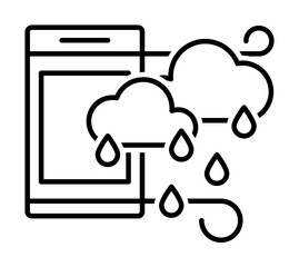 Smart farm, clouds icon. Element of smart farm thin line icon on white background