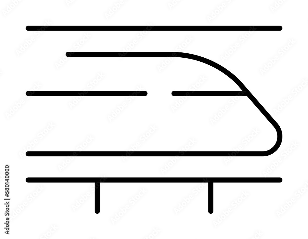 Poster speed train icon. element of speed for mobile concept and web apps illustration. thin line icon for 