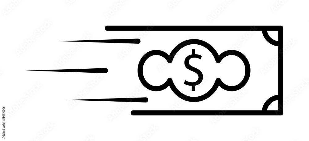 Poster speed money icon. element of speed for mobile concept and web apps illustration. thin line icon for 