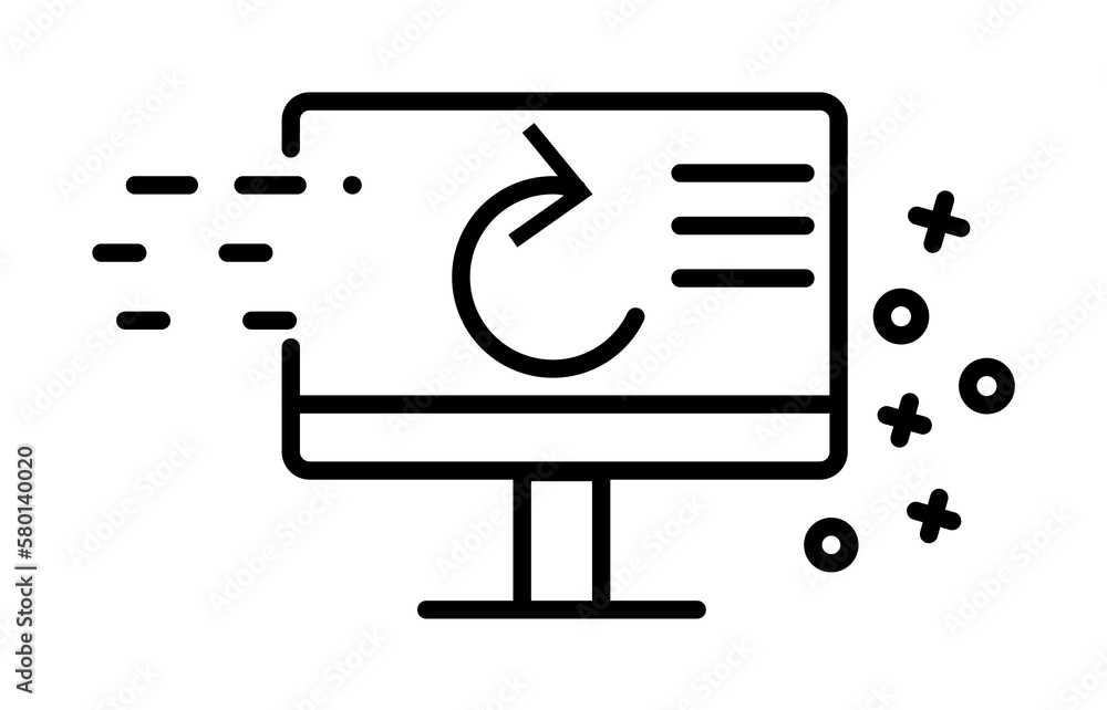 Poster replay computer streaming icon. element of quit smoking icon on white background