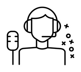 Streamer you tuber microphone icon. Element of quit smoking icon on white background