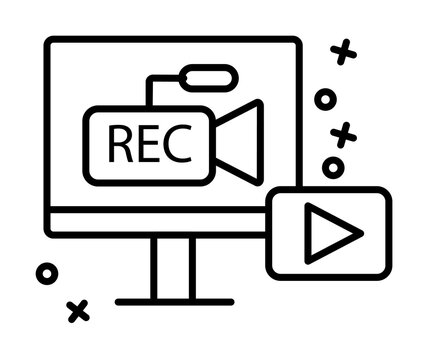 Recording monitor camera rec icon. Element of quit smoking icon on white background