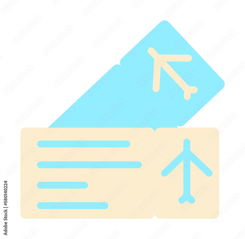 Poster ticket, airplane icon. simple color elements of vacation icons for ui and ux, website or mobile appl