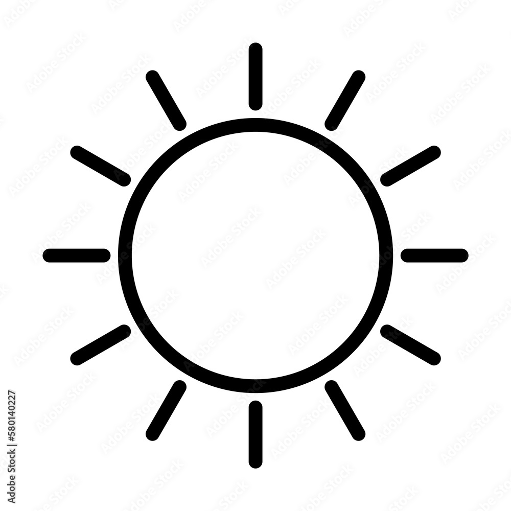 Poster sun, weather icon. simple line, outline elements of vacation icons for ui and ux, website or mobile 