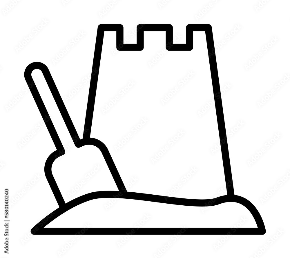 Poster sand, tower icon. simple line, outline elements of vacation icons for ui and ux, website or mobile a